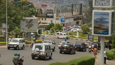 Traffic in busy street of Kigali, Rwanda