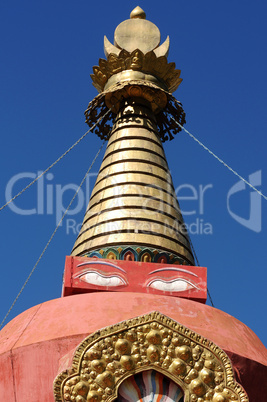 Red stupa in Tibet