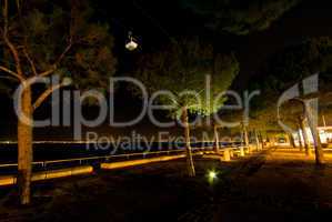 Cable car at night