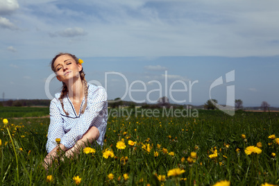 smiling woman outdoor in summer