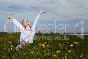 smiling woman outdoor in summer