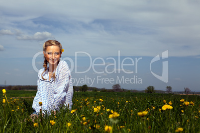 smiling woman outdoor in summer