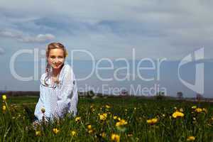 smiling woman outdoor in summer