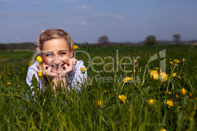 smiling woman outdoor in summer