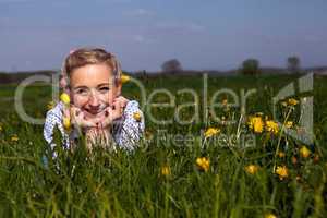 smiling woman outdoor in summer