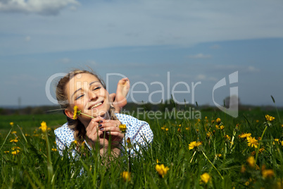 smiling woman outdoor in summer