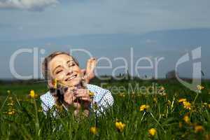 smiling woman outdoor in summer