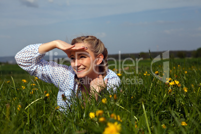 smiling woman outdoor in summer