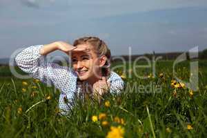 smiling woman outdoor in summer