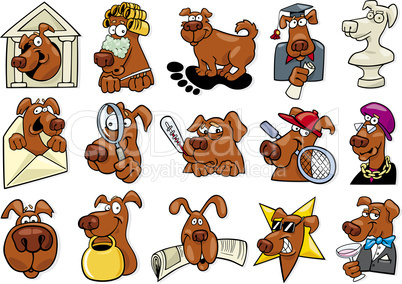 funny dogs set