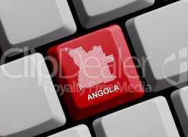 Angola - Umriss auf Tastatur
