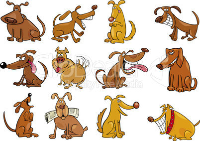 cartoon dogs set