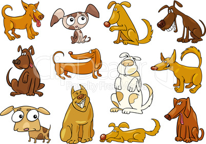 cartoon dogs set