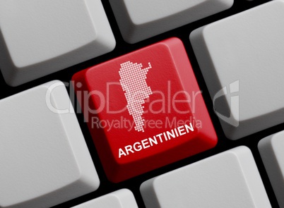 Argentinien - Umriss auf Tastatur