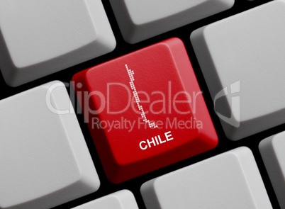 Chile - Umriss auf Tastatur