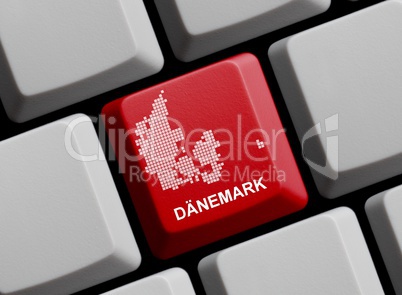 Dänemark - Umriss auf Tastatur