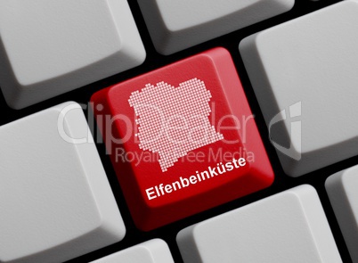 Elfenbeinküste - Umriss auf Tastatur