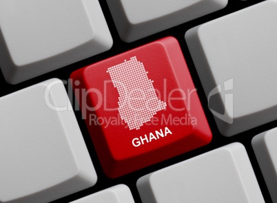 Ghana - Umriss auf Tastatur