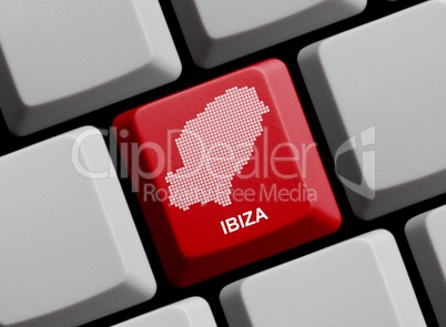 Ibiza - Umriss auf Tastatur