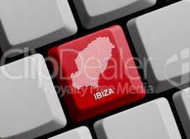 Ibiza - Umriss auf Tastatur