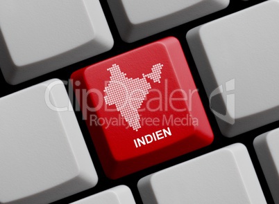 Indien - Umriss auf Tastatur