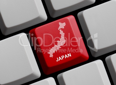 Japan - Umriss auf Tastatur