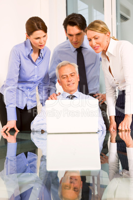 businessmen and businesswomen during a working meeting