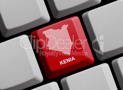 Kenia - Umriss auf Tastatur