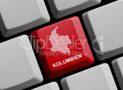 Kolumbien - Umriss auf Tastatur