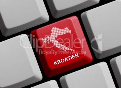 Kroatien - Umriss auf Tastatur