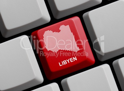 Libyen - Umriss auf Tastatur
