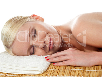 Closeup shot of a beautiful young spa lady