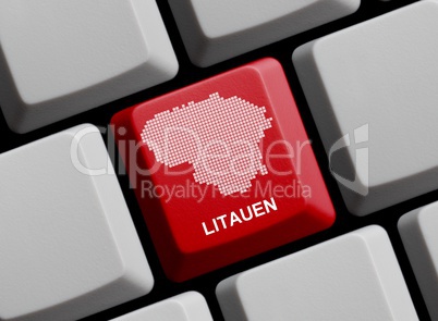Litauen - Umriss auf Tastatur