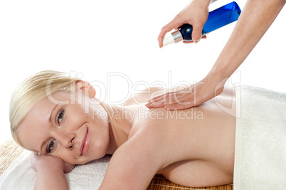 Woman getting extra hydration procedure