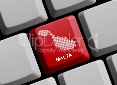 Malta - Umriss auf Tastatur
