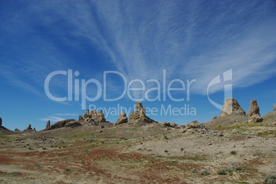 Trona Pinnacles with interesting cloud formations, California