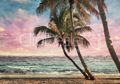 Grunge Image Of Tropical Beach