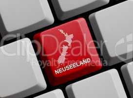 Neuseeland - Umriss auf Tastatur
