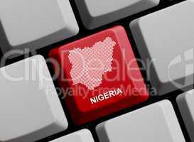 Nigeria - Umriss auf Tastatur