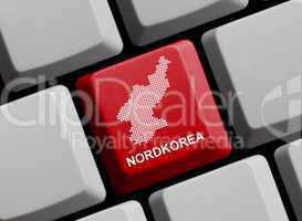 Nordkorea - Umriss auf Tastatur
