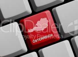 Österreich - Umriss auf Tastatur