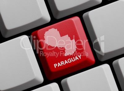 Paraguay - Umriss auf Tastatur