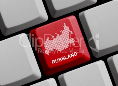 Russland - Umriss auf Tastatur