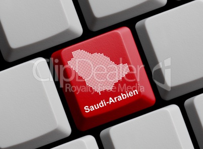 Saudi-Arabien - Umriss auf Tastatur