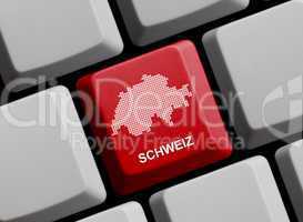 Schweiz - Umriss auf Tastatur