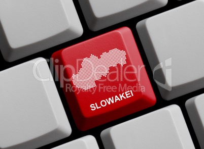 Slowakei - Umriss auf Tastatur