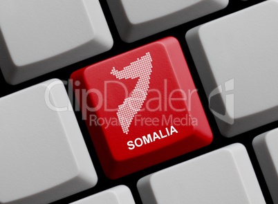 Somalia - Umriss auf Tastatur