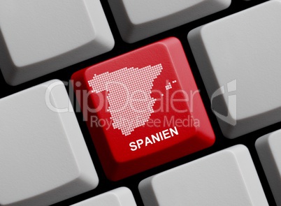 Spanien - Umriss auf Tastatur