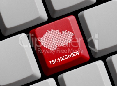 Tschechien - Umriss auf Tastatur