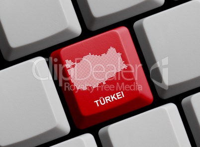 Türkei - Umriss auf Tastatur